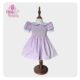 Purple Hand Smocked Baby Girl Dress With Matching Hair Clips / Hair Band