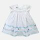 White Newborn Hand Smock Baby Dress With Maching baby Bonnet & Booties