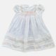 White Newborn Hand Smock Baby Dress With Maching baby Bonnet & Booties